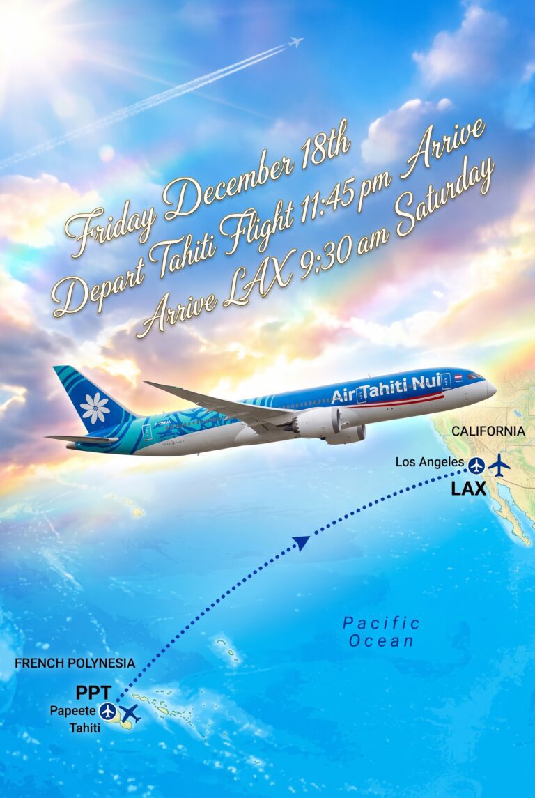 Air Tahiti Nui Tahiti to LAX flight