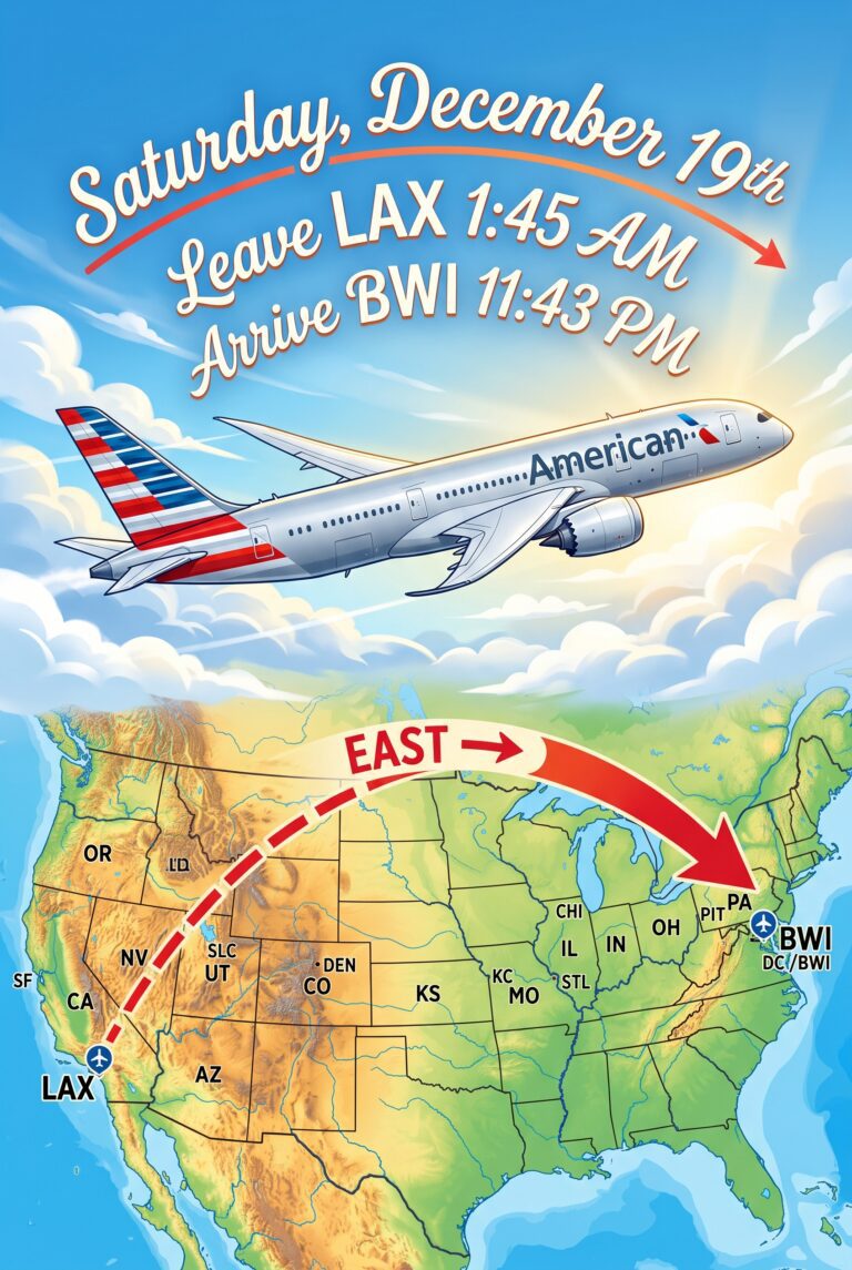 American Airlines LAX to BWI flight
